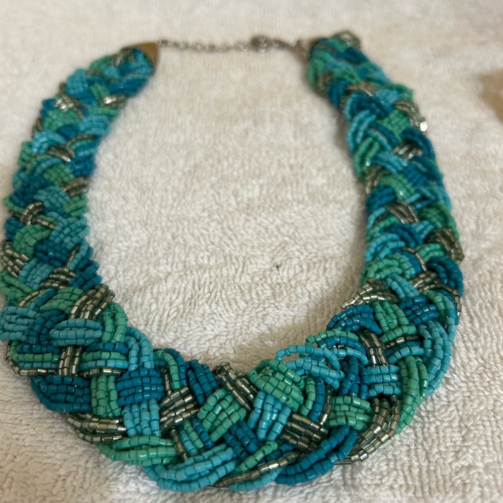Vibrant Braided Beaded Necklace